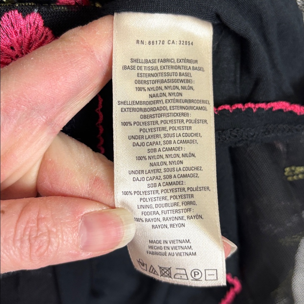 Anthropologie Moulinette Soeurs black floral embroidered maxi skirt sz med - Picture 7 of 8